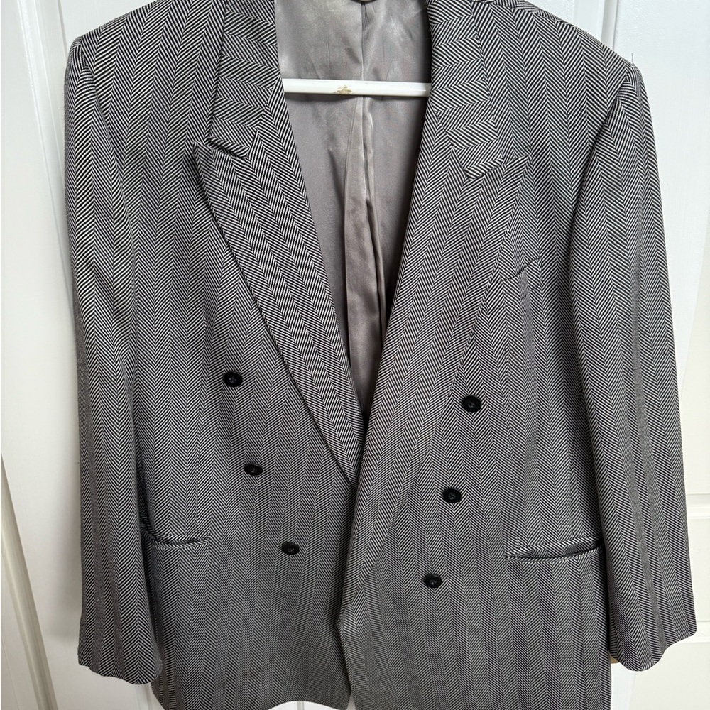 ***JAEGER Vintage Classic Gray Herringbone Blazer